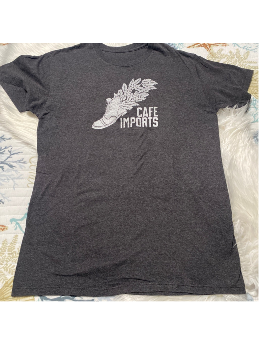 Men's Unbranded Short Sleeve Tee Gray White Size M